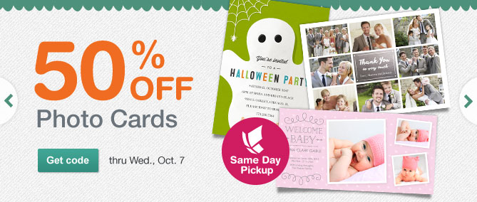 Walgreens Photo Cards 50% Off With Code!